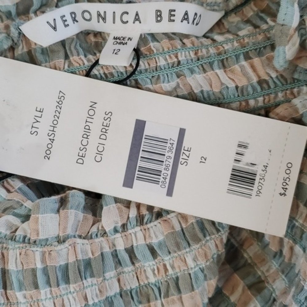 Veronica RUFFLE HEM CICI SMOCKED DRESS NEW W/TAG - Picture 8 of 14
